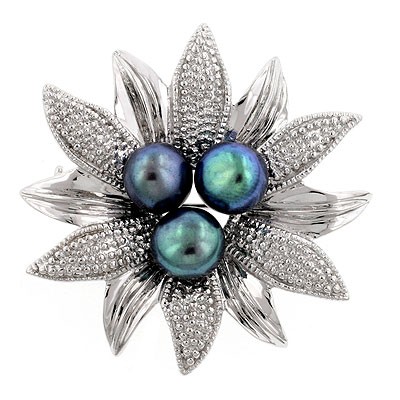 Kvet - vsadené perly, rhodium, kód: 00005-BRR-C89                   cena: 14,00 Eur